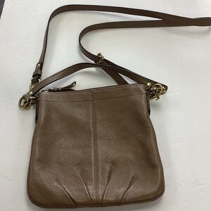 Coach Brooke Pleated vintage Brown Leather Shoulder 
/crossbody/hobo Bag
